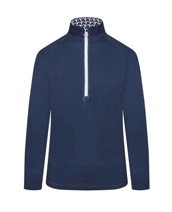 SWING OUT SISTER Heidi 1/4 Zip Fleeced Mid Layer Megabyte Navy