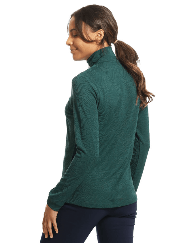 ISLAND GREEN Jacquard 1/4 Zip Winter Top 2314 Teal