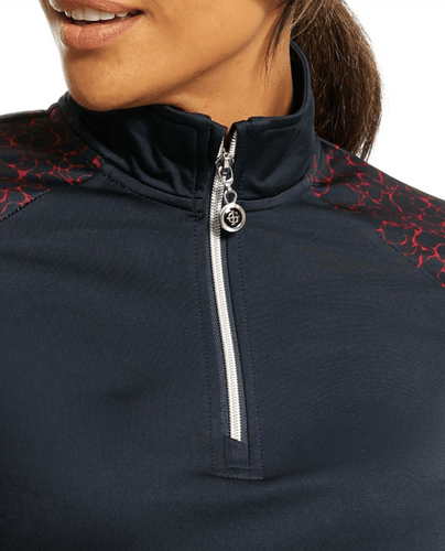 ISLAND GREEN Lined Windstopper Top 2316 Navy/Red