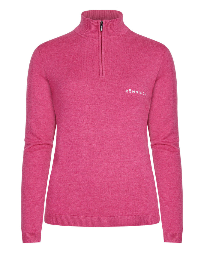 ROHNISCH Kora Knitted Half Zip Carmine Rose