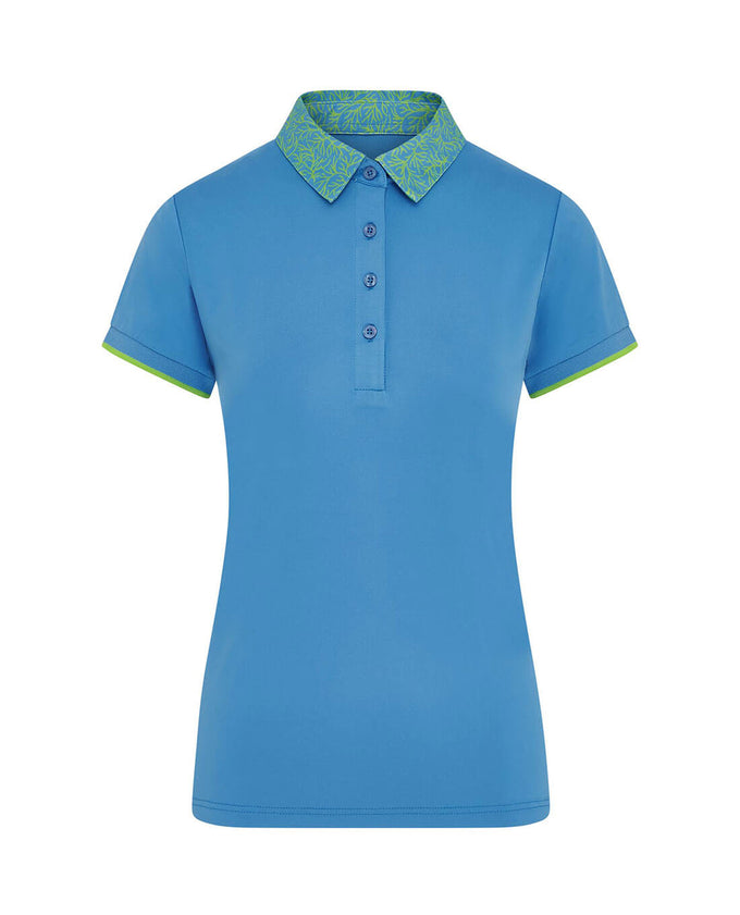 SWING OUT SISTER Luca Cap Sleeve Polo Ocean Bloom