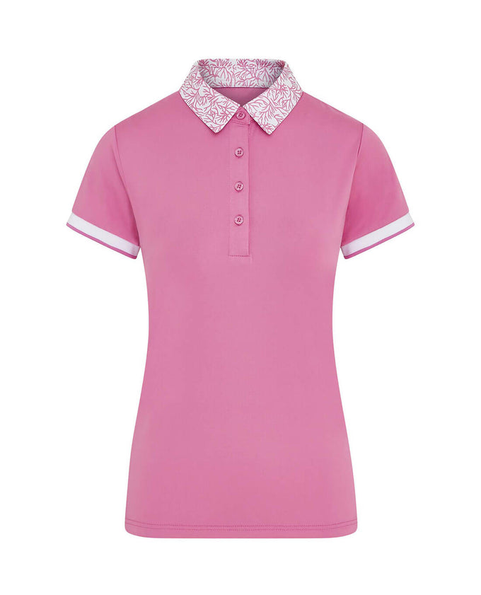 SWING OUT SISTER Luca Cap Sleeve Polo Coral Whisper