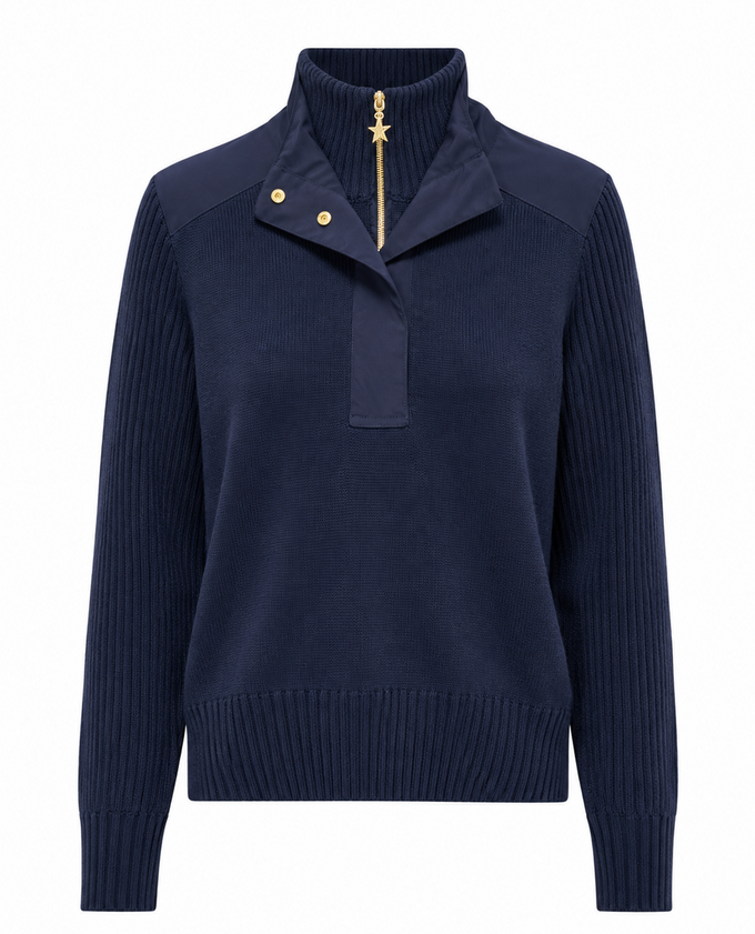 SWING OUT SISTER Matilda Lined Knit Sweater Navy