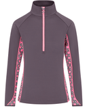 SWING OUT SISTER Maisy Print 1/4 Zip Top Pink & Grey