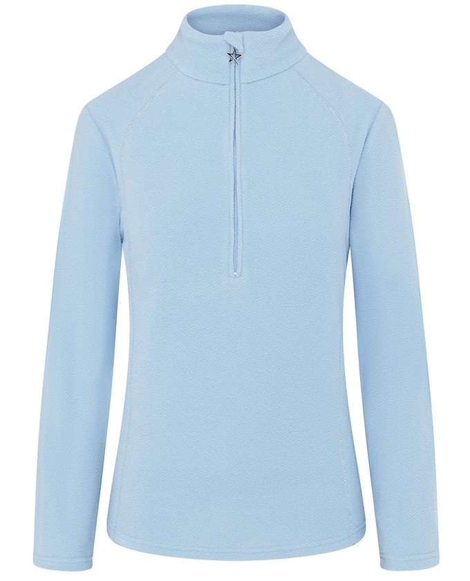 SIZE XS - SWING OUT SISTER Bonny Fleece 1/4 Zip Chambray Blue