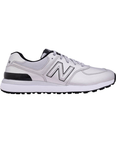 NEW BALANCE Womens 574 Greens V2 Waterproof Golf Shoe Special Edition Silver