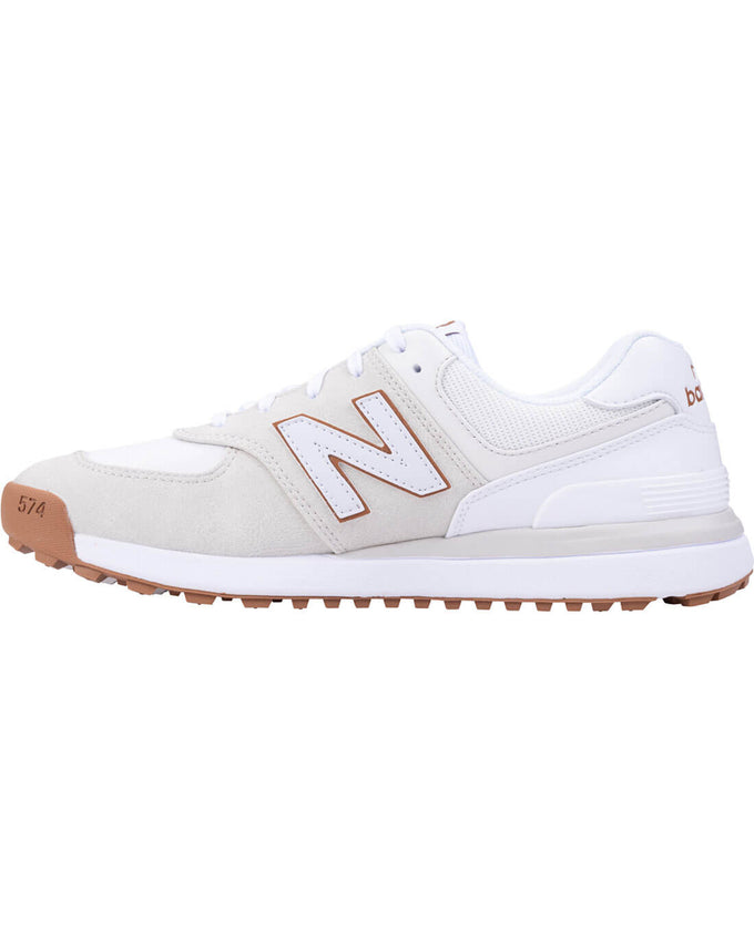 NEW BALANCE Womens 574 Greens V2 Waterproof Golf Shoe White / Beige