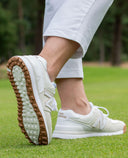 NEW BALANCE Womens 574 Greens V2 Waterproof Golf Shoe White / Beige