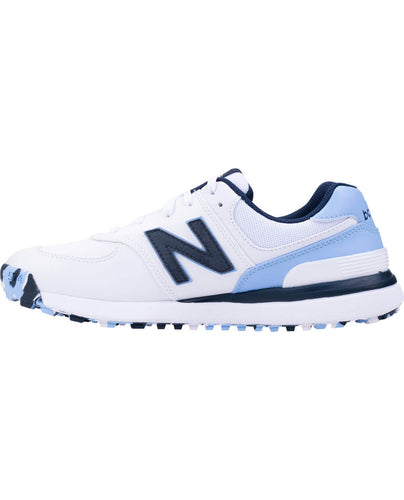 NEW BALANCE Womens 574 Greens V2 Waterproof Golf Shoe White / Blue