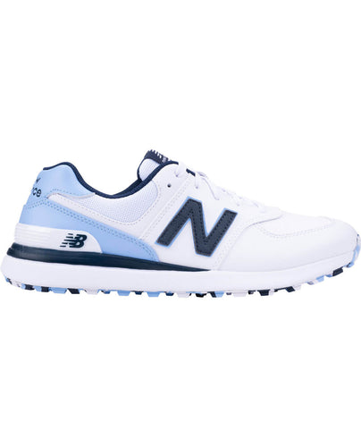 NEW BALANCE Womens 574 Greens V2 Waterproof Golf Shoe White / Blue