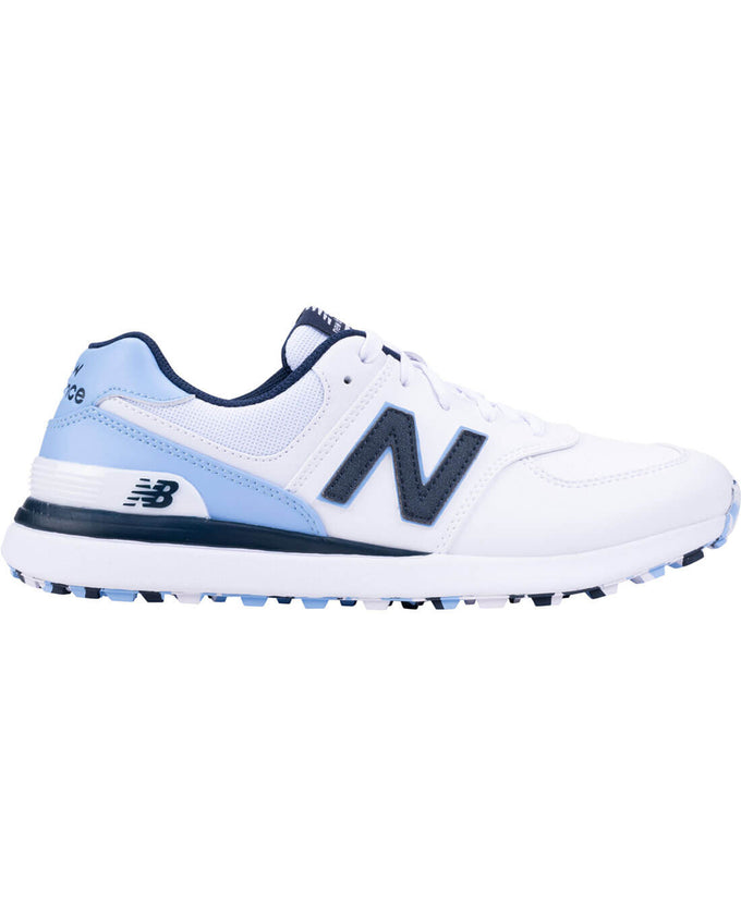 NEW BALANCE Womens 574 Greens V2 Waterproof Golf Shoe White / Blue