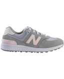 NEW BALANCE Womens 574 Greens V2 Waterproof Golf Shoe Grey/Pink