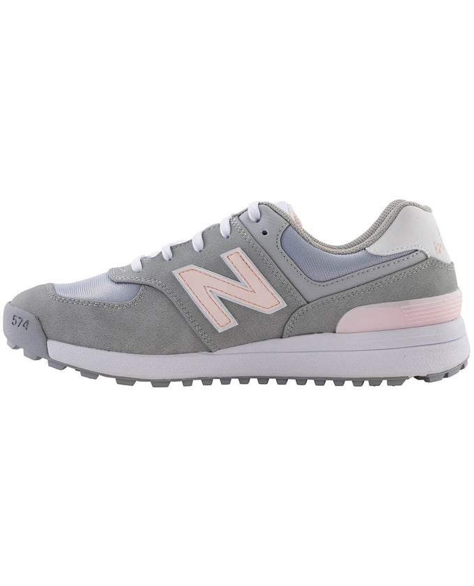 NEW BALANCE Womens 574 Greens V2 Waterproof Golf Shoe Grey/Pink