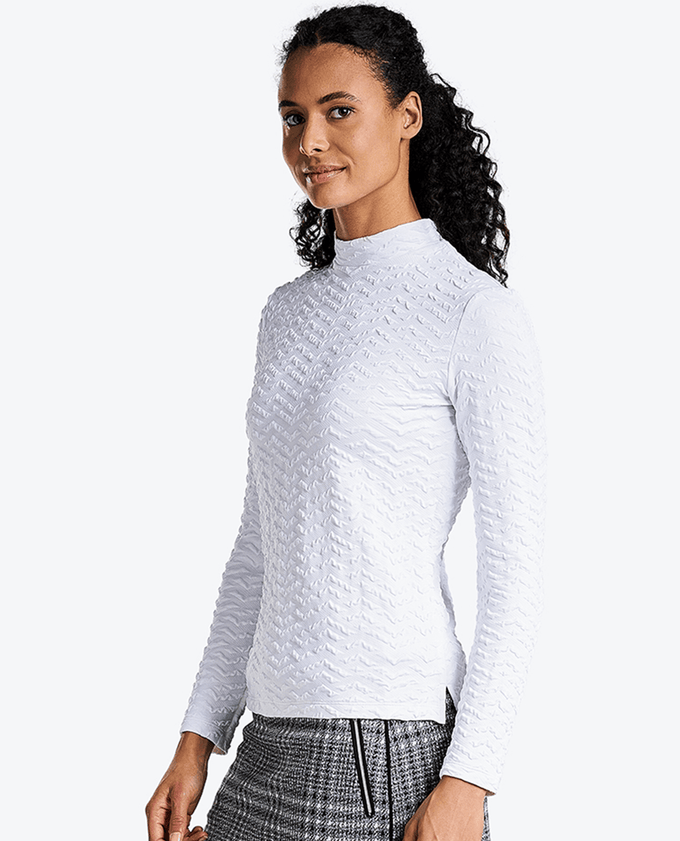 NIVO Mady Mock Neck Top 173 White