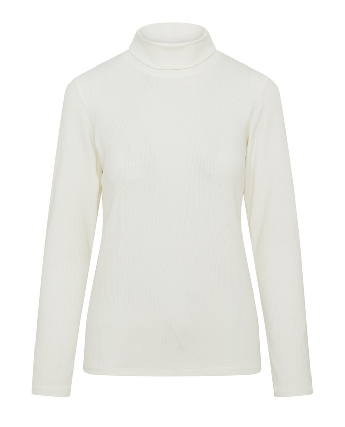 SWING OUT SISTER Natasha Ribbed Roll Neck Optic White