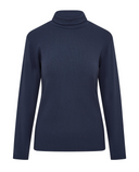 SWING OUT SISTER Natasha Ribbed Roll Neck Navy Blazer