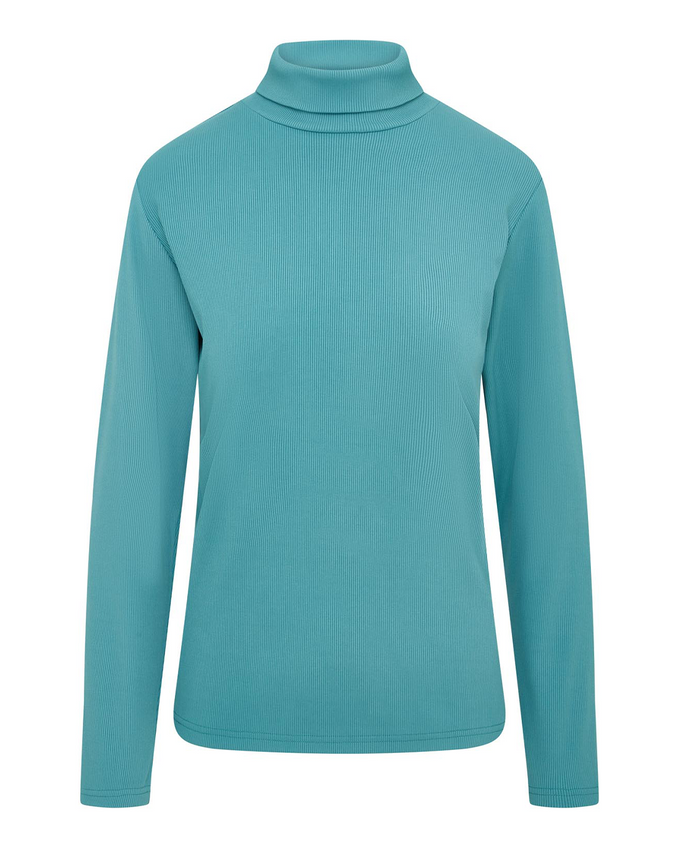 SWING OUT SISTER Natasha Ribbed Roll Neck Crystal Teal