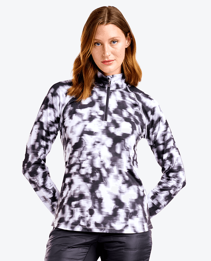 NIVO Dallas Mock Long Sleeve Polo 191 Black/White