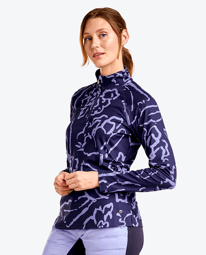 NIVO Dallas Mock Long Sleeve Polo 191 Navy