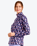 NIVO Dallas Mock Long Sleeve Polo 191 Pansy Garden