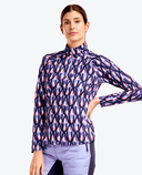 NIVO Dallas Mock Long Sleeve Polo 191 Pansy Garden