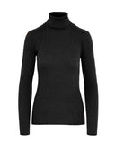 SWING OUT SISTER Nia Ribbed Winter Roll Neck Pitch Black