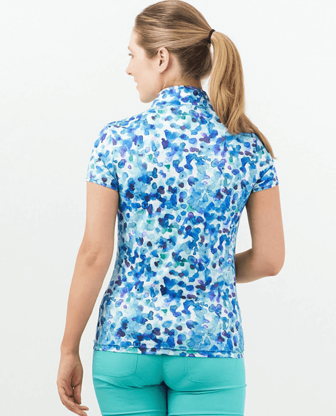 PURE GOLF Rise Cap Sleeve Polo 007 Dappled Ocean