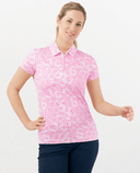 PURE GOLF Amity Cap Sleeve Zip 013 Polo Candy Pebble