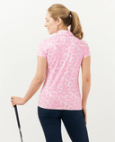 PURE GOLF Amity Cap Sleeve Zip 013 Polo Candy Pebble