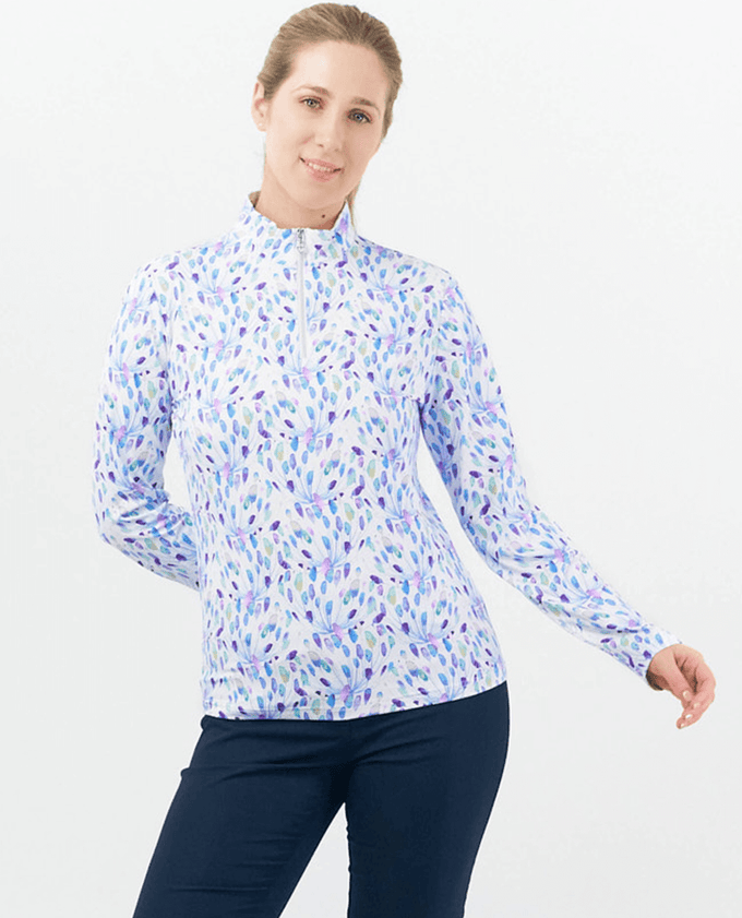 PURE GOLF  Serenity Quarter Zip 441 Opal Wish