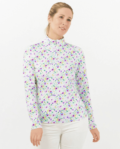 PURE GOLF  Serenity Quarter Zip 441 Ethereal Bouquet