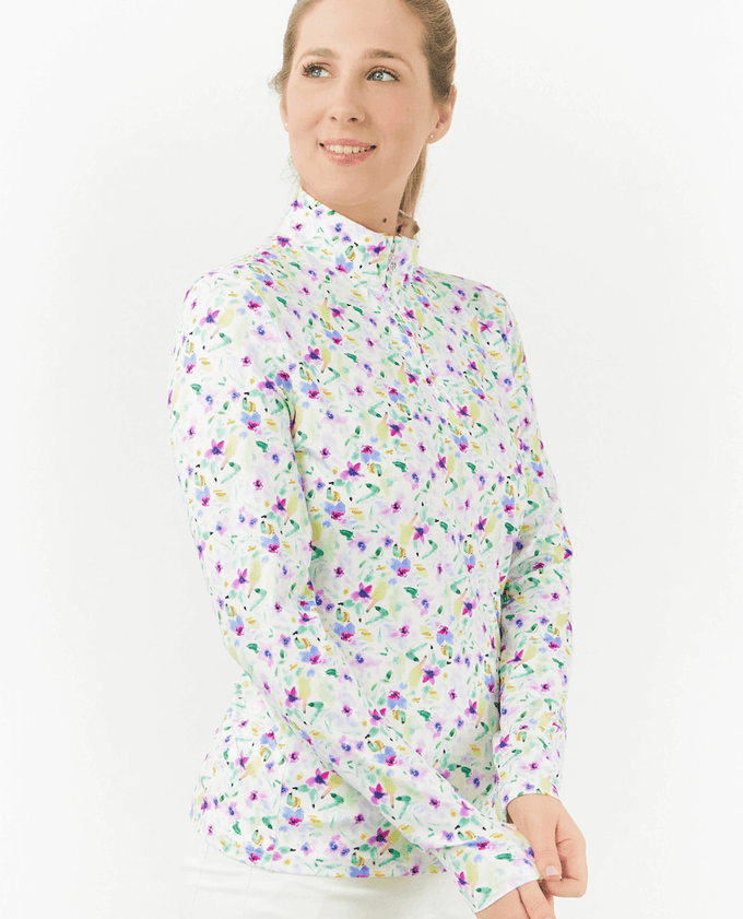 PURE GOLF  Serenity Quarter Zip 441 Ethereal Bouquet