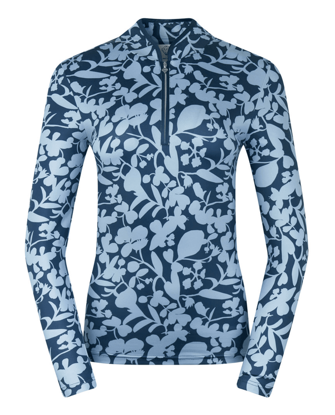 PURE GOLF Ashlea Winter Zip Top 005 Midnight Rose Powder Blue