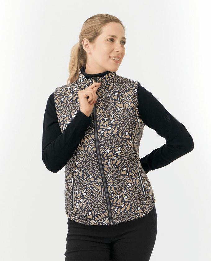 PURE GOLF Eve Reversible Vest 406 Wild Truffle