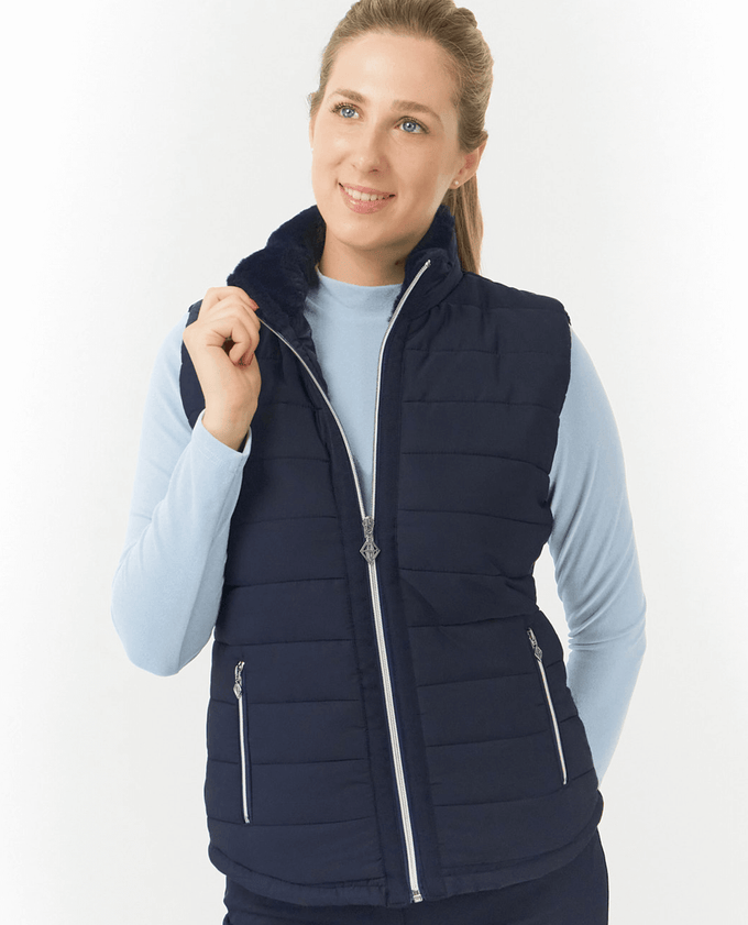 PURE GOLF Hemisphere Faux Fur Vest 411 Navy