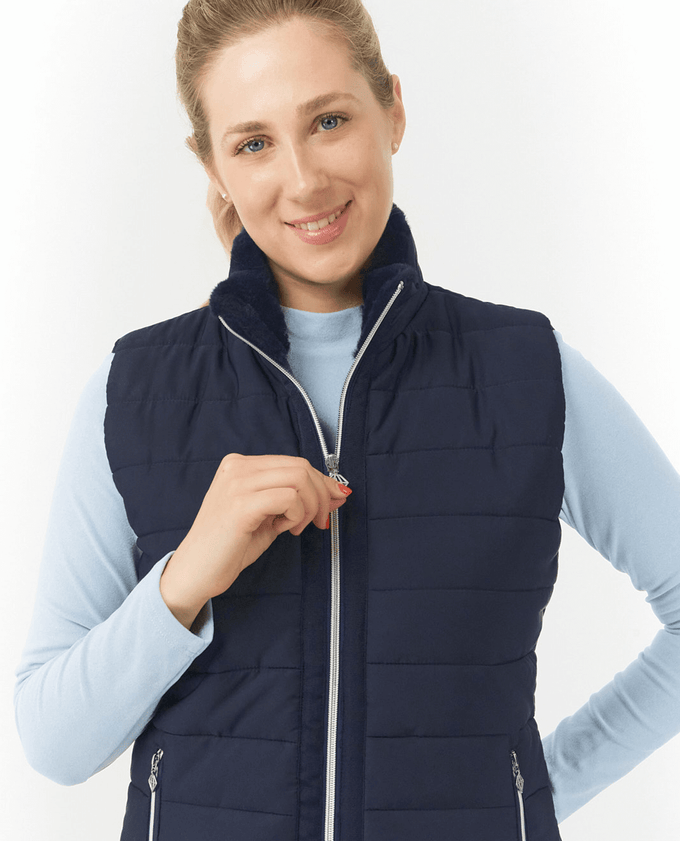 PURE GOLF Hemisphere Faux Fur Vest 411 Navy