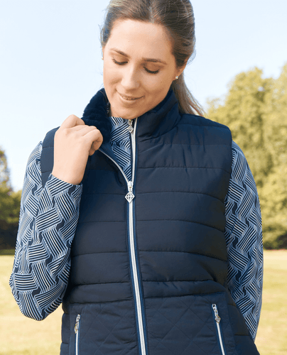 PURE GOLF Annona Gilet à Motifs 406 Champagne Orchidée