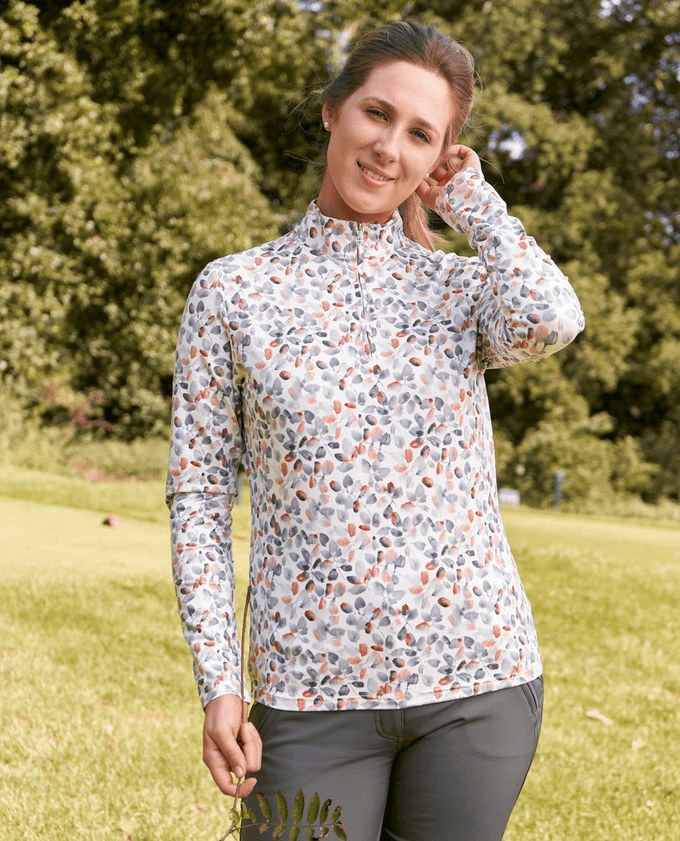 PURE GOLF Arusha Winter Midlayer Top 441 Autumn Embers