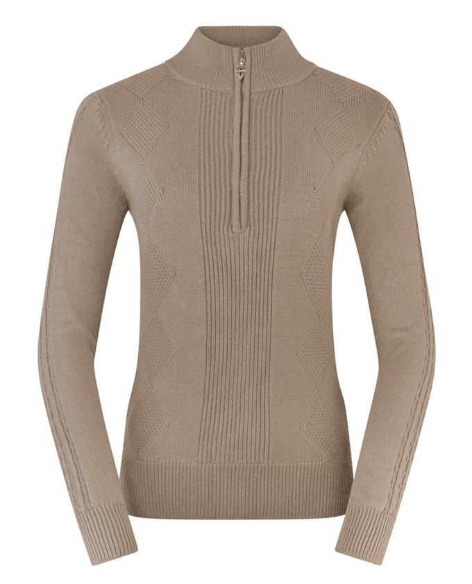 PURE GOLF Sorrell Pull zippé quart de longueur doublé en tricot torsadé 501 Marine