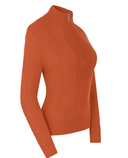 PURE GOLF Sorrell Cable Knit Lined Quarter Zip Jumper 501 Ember Orange