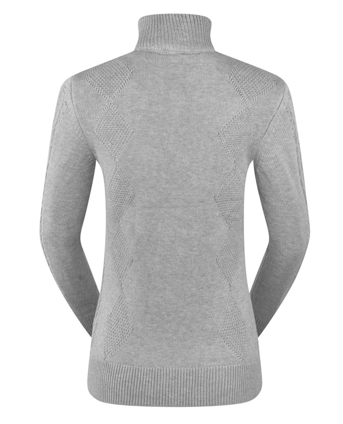 PURE GOLF Sorrell Cable Knit Lined Quarter Zip Jumper 501 Pale Grey