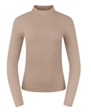 SIZE XL - PURE GOLF Olwen Mock neck Winter Top 502 Cappuccino