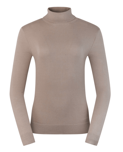 SIZE L - PURE GOLF Simone Roll Neck Jumper 505 Cappuccino