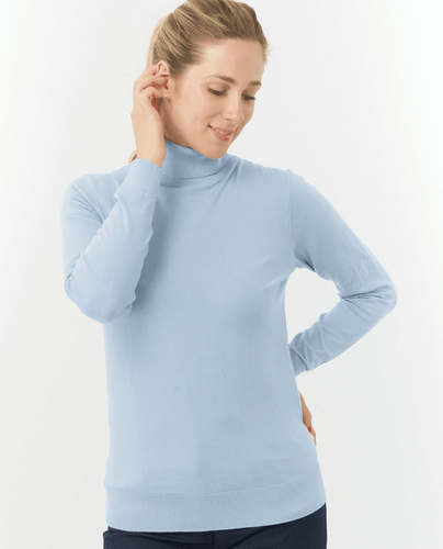 SIZE XL - PURE GOLF Simone Roll Neck Jumper 505 Powder Blue