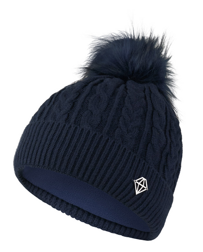 PURE GOLF Suzie Waterproof Lined Bobble Hat Navy