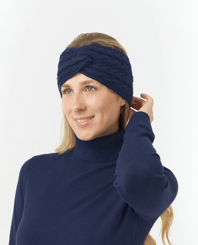 PURE GOLF Suzie Knitted Headband Navy