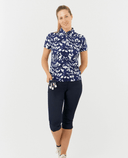 PURE GOLF Amity Short Sleeve Polo 013 Wild Peony Navy