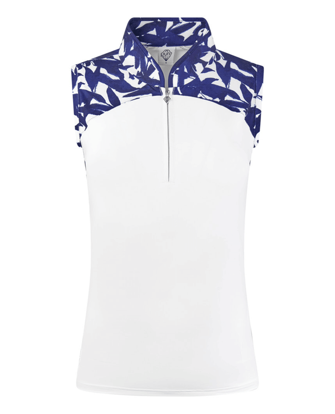 PURE GOLF Freda Sleeveless Polo 016 Wild Peony Navy