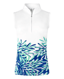 PURE GOLF Carly Sleeveless Polo 059 Floating Palms Yale