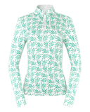 PURE GOLF  Serenity Quarter Zip 441 Floating Palms White